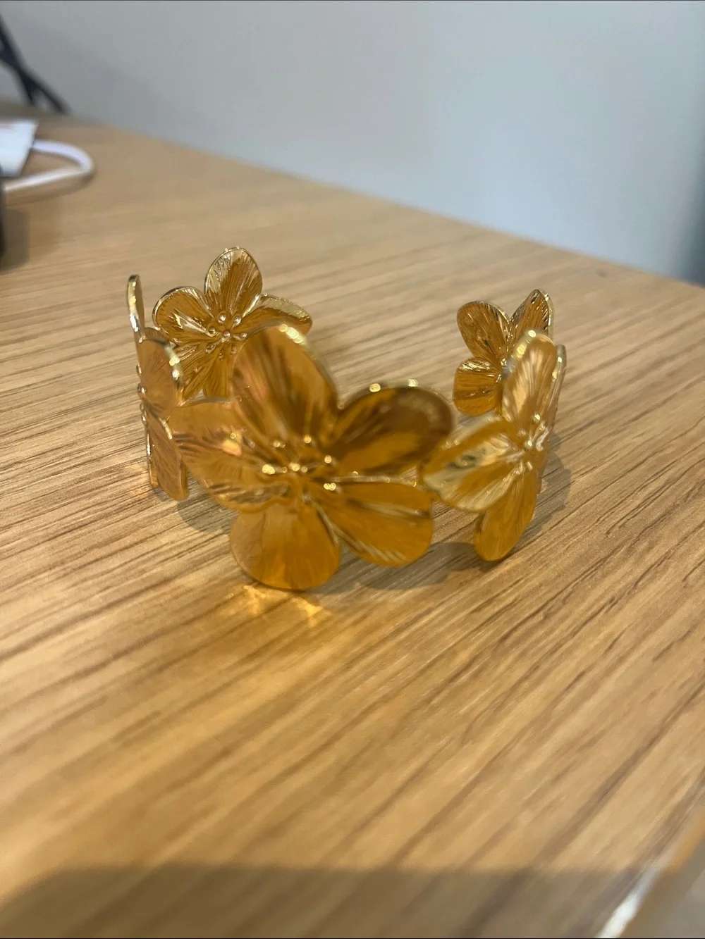 Lulus Sylas‎ Gold Flower Cuff Bracelet